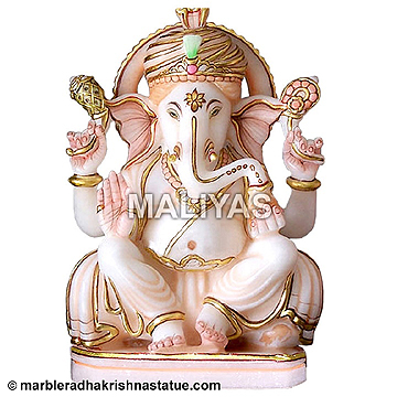 White Marble Ganesha Sculpture