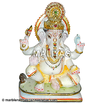 Seated Ganesh Statue With 4 Arms