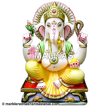 Exquisite Marble Ganesh Statue