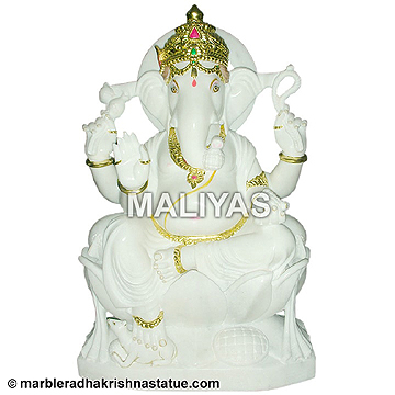 Beautiful Ganesha from Spotless White Marble