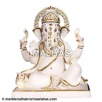 White Marble Ganesh Statue
