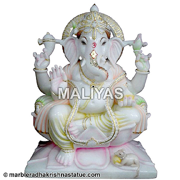 Ganesha White Marble Moorti