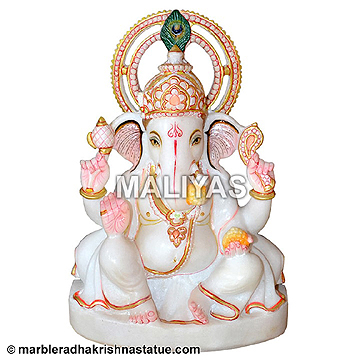 White Marble Ganesh Statue
