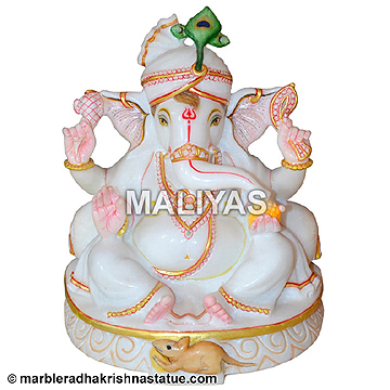 Ganesha White Marble