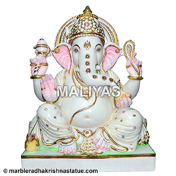 Indian Marble Ganesh Statue
