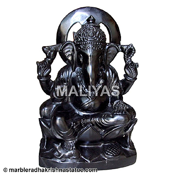Black stone Ganesha Statue