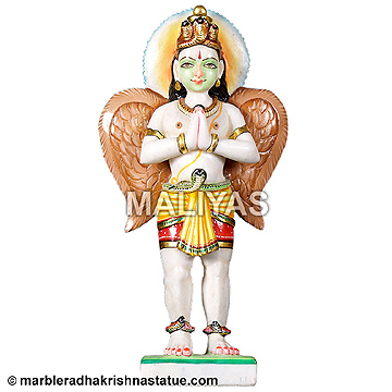 White marble garuda statue