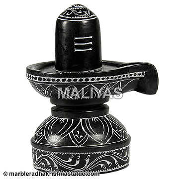 Marble Black Marble Shivling Statue