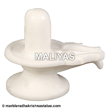 White Marble Shivling Statue