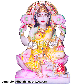 Colored Marble Lakshmi Statue