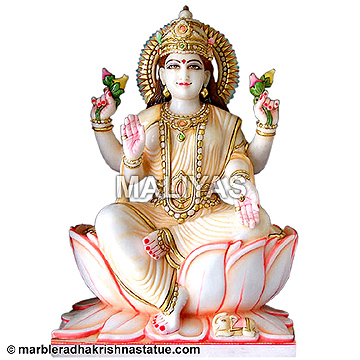 Laxmi Statue Sitting on Lotus