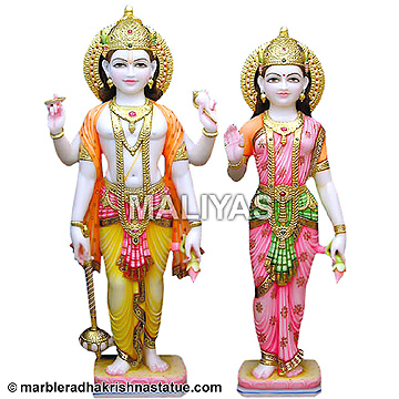Vishnu Ji Laxmi Maa Marble Statues