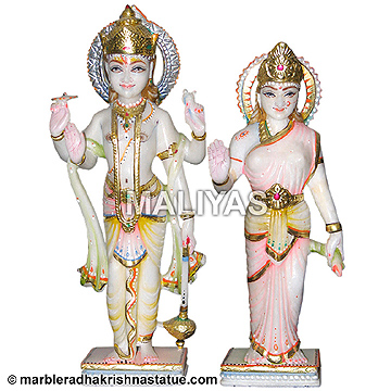 Marble Lakshmi Vishnu Sculpture