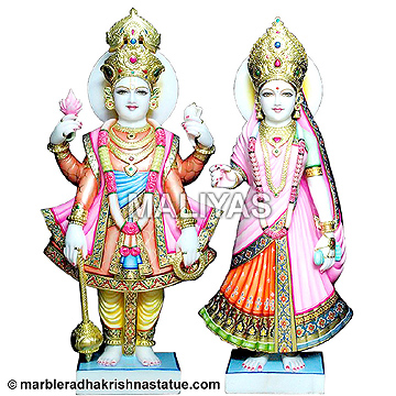 Marble Vishnu Laxmi Moortis