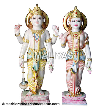 Marble Lakshmi Vishnu Sculpture