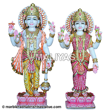 Laxmi Maa Vishnu Ji Marble Statue