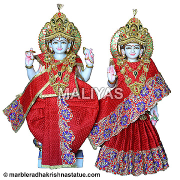 Makrana Marble Vishnu Lakshmi Statue