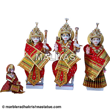 Beautiful Marble Ram Parivar Statue