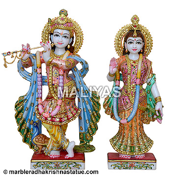 Marble radha krishna sculpture