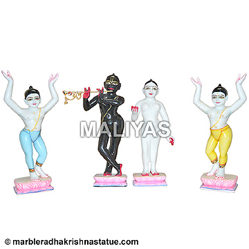 Radha Krishna with Gaura Nitai Deities