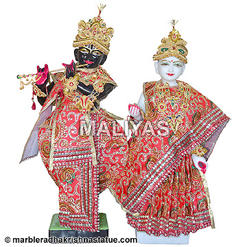 Iskcon radha krishna statue stone