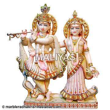 Marble idols of Jugal radha krishna Murti