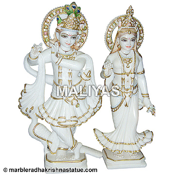 radha krishna stone murti