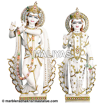 Religious Marble Statues Radha Krishna