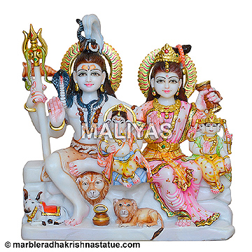 White Marble Shiva Parvati Statue