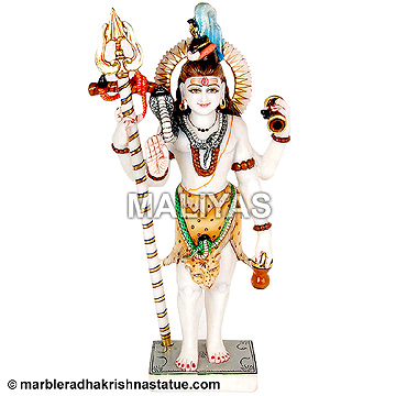 White Marble Standing Shiva Statue