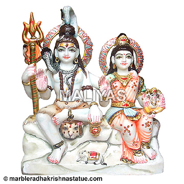 Marble Shankar Parvati Moorti