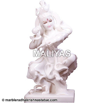 White Marble Dancing Shiva Statue