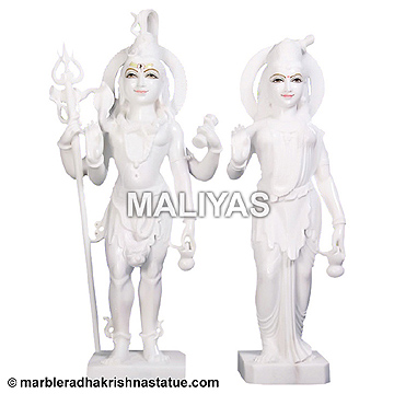 White Marble Standing shiv parvati murti online