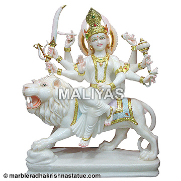 Marble Durga Goddess Statue