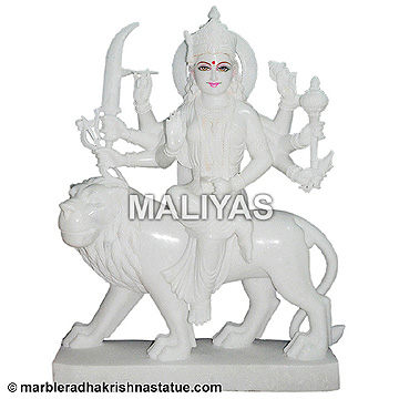 White Marble Durga Murti