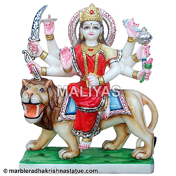 White Marble Durga Statue