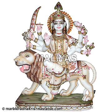 Marble Goddess Durga Statue