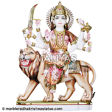 Goddess Durga Marble Statue