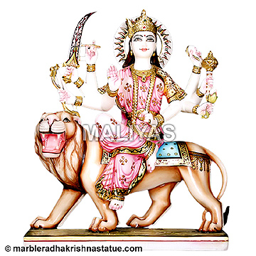 White Makrana Marble Durga Maa Statue