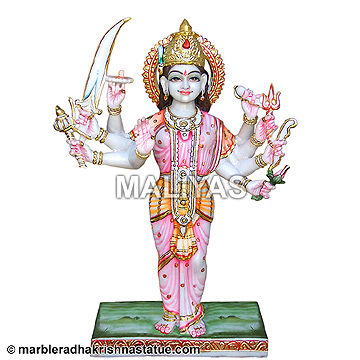 Marble Standing Durga Statue