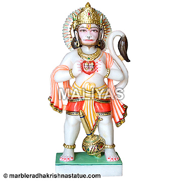Marble Hanuman Shows In Heart Sita Rama