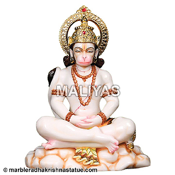 Makrana Marble Abhaya Hanuman Statue