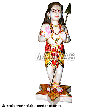 White Marble Murugan Statue