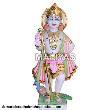 Marble God Murugan Statue