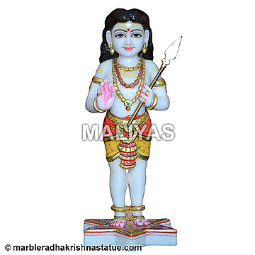 Beautiful Marble Murugan Murti