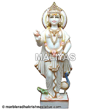 White Marble Muruga Staue