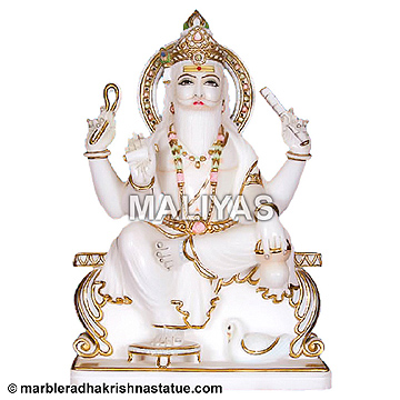Marble Vishwakarma Maharaj Statue