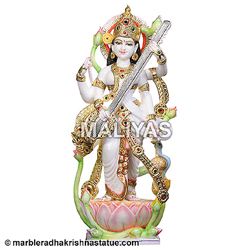 Saraswati Marble Idol