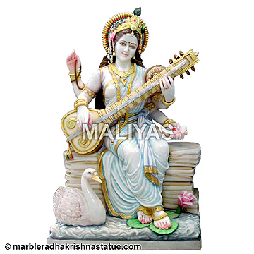 Saraswati Stone Statue